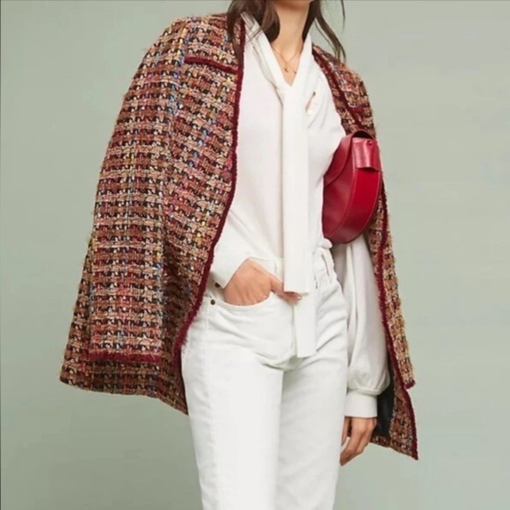 Anthropologie Multicolor Tweed Blazer